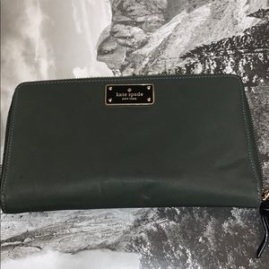 Neda Nylon Zip Around Wallet - Kate Spade - Olive